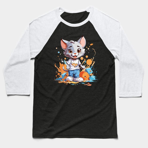 Kawaii Tom Baseball T-Shirt by Suldaan Style